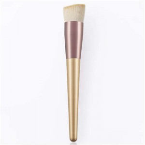 Single Champagne Slanted Flat Foundation Makeup Brush