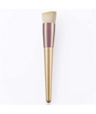 Single Champagne Slanted Flat Foundation Makeup Brush