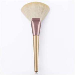 Single Champagne Fan-shaped Powder Makeup Brush