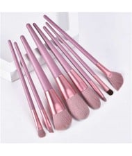 8 pcs Set Fashion Beauty Tools Romantic Color Women Wholesale Makeup Brushes Set - Violet