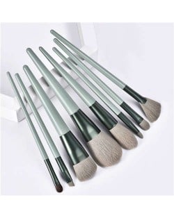 8 pcs Set Fashion Beauty Tools Romantic Color Women Wholesale Makeup Brushes Set - Green