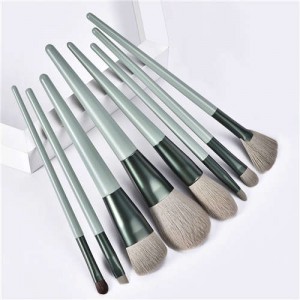 8 pcs Set Fashion Beauty Tools Romantic Color Women Wholesale Makeup Brushes Set - Green