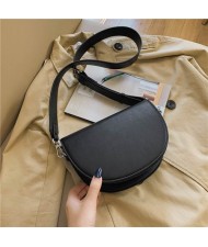 Fashion Semicircular Design One Shoulder Crossbody Wholesale Women Bag - Black