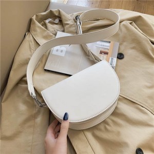 Fashion Semicircular Design One Shoulder Crossbody Wholesale Women Bag - White