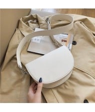 Fashion Semicircular Design One Shoulder Crossbody Wholesale Women Bag - White