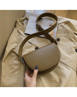 Fashion Semicircular Design One Shoulder Crossbody Wholesale Women Bag - Brown