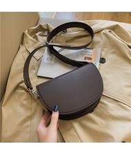 Fashion Semicircular Design One Shoulder Crossbody Wholesale Women Bag - Coffee