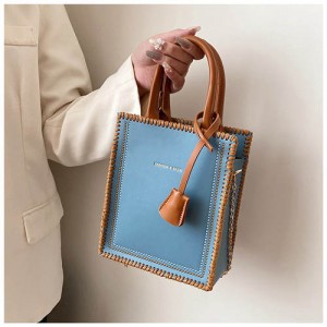 American Popular Stitching Square Design Women Wholesale Handbag - Blue