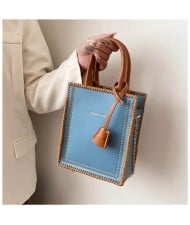 American Popular Stitching Square Design Women Wholesale Handbag - Blue