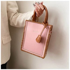 American Popular Stitching Square Design Women Wholesale Handbag - Pink