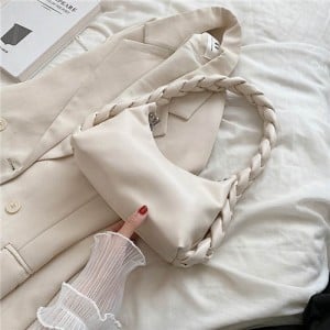 Chain Woven Design Fashion Women Wholesale Shoulder Bag - White