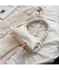 Chain Woven Design Fashion Women Wholesale Shoulder Bag - White