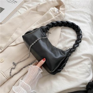 Chain Woven Design Fashion Women Wholesale Shoulder Bag - Black