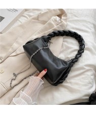 Chain Woven Design Fashion Women Wholesale Shoulder Bag - Black