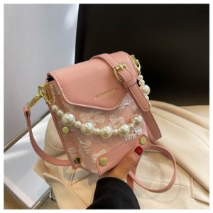 Fashion Small Size Elegant Pearl Chain Wholesale Women Handbag - Pink