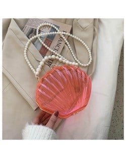 Fashion Pearl Chain Shell Shaped Design Wholesale Women Shoulder Bag - Pink