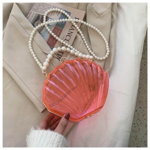 Fashion Pearl Chain Shell Shaped Design Wholesale Women Shoulder Bag - Pink