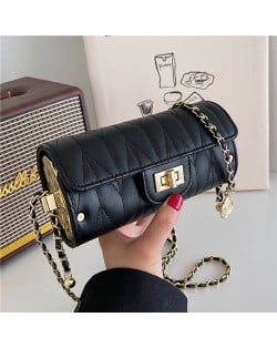 Unique Cylinder Design Fashion Wholesale Women Handbag - Black