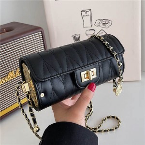 Unique Cylinder Design Fashion Wholesale Women Handbag - Black