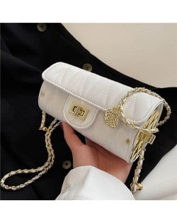 Unique Cylinder Design Fashion Wholesale Women Handbag - White