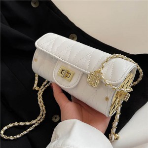 Unique Cylinder Design Fashion Wholesale Women Handbag - White