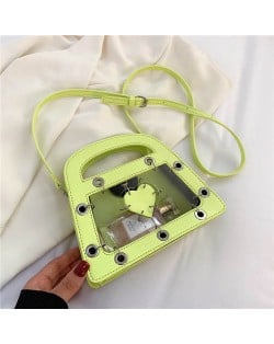 Summer Sweet and Cool Jelly Color Fashion Transparent Women Handbag - Yellow