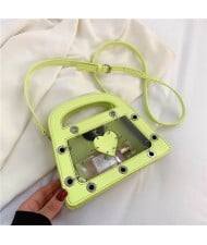 Summer Sweet and Cool Jelly Color Fashion Transparent Women Handbag - Yellow