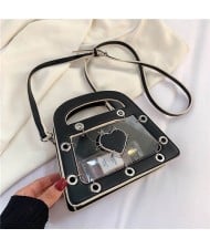 Summer Sweet and Cool Jelly Color Fashion Transparent Women Handbag - Black