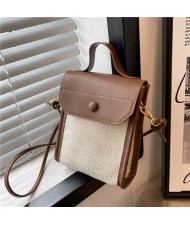 Business Style Fashion Vertical Design Women Handbag - Coffee