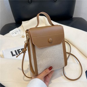 Business Style Fashion Vertical Design Women Handbag - Khaki