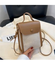 Business Style Fashion Vertical Design Women Handbag - Khaki