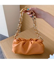 Cloud Shape Design Bold Fashion Chain Women Handbag - Orange