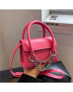 Classic Design Alloy Chain Tassel Decorated Women Mini Wholesale Handbag - Rose