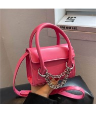 Classic Design Alloy Chain Tassel Decorated Women Mini Wholesale Handbag - Rose
