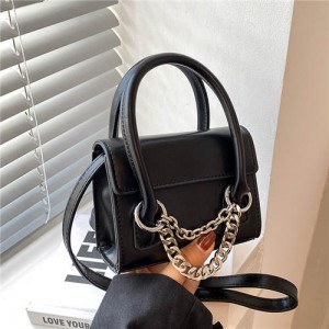 Classic Design Alloy Chain Tassel Decorated Women Mini Wholesale Handbag - Black