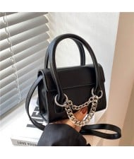 Classic Design Alloy Chain Tassel Decorated Women Mini Wholesale Handbag - Black