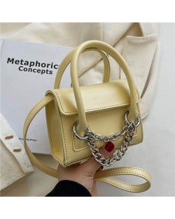 Classic Design Alloy Chain Tassel Decorated Women Mini Wholesale Handbag - Yellow