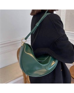 Unique Crescent Shape Design Hip-hop Style Crossbody Bag - Ink Green