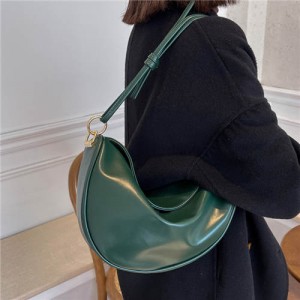 Unique Crescent Shape Design Hip-hop Style Crossbody Bag - Ink Green