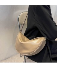 Unique Crescent Shape Design Hip-hop Style Crossbody Bag - Khaki