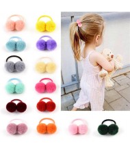 (14 pcs) Fashion Colorful Fluffy Balls Baby Girl Hair Bands Set/ Wholesale Hair Accessories