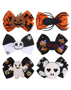 (6 pcs) Halloween Series Cute and Funny Hairpin Baby Girl Party Hair Accessories