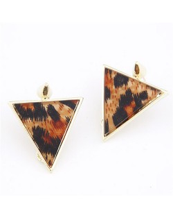 Abstract Leopard Prints Triangle Ear Studs