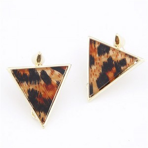Abstract Leopard Prints Triangle Ear Studs