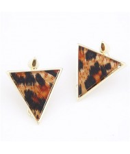 Abstract Leopard Prints Triangle Ear Studs