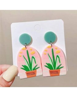 Comic Doodle Fashion Aloe Women Summer Dangle Wholesale Earrings