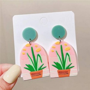 Comic Doodle Fashion Aloe Women Summer Dangle Wholesale Earrings