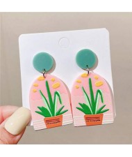 Comic Doodle Fashion Aloe Women Summer Dangle Wholesale Earrings