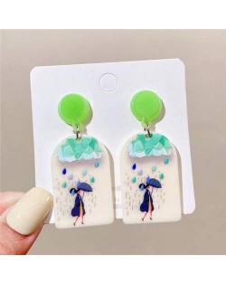 Fashion Lady in the Rain High Fashion Irregular Shape Women Wholesale Drop Earrings