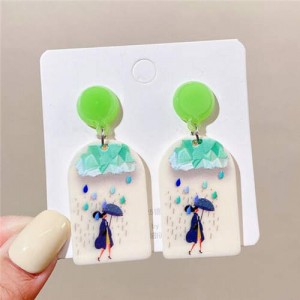 Fashion Lady in the Rain High Fashion Irregular Shape Women Wholesale Drop Earrings